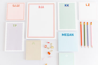 Preppy personalized notepad with custom name