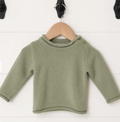 Sage green personalized toddler knit sweater