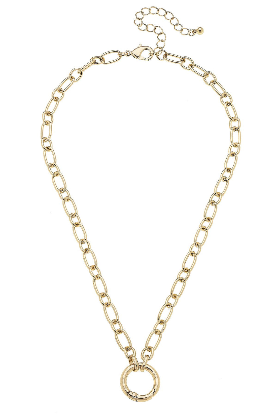 Sasha shiny gold charm necklace base for personalized jewelry