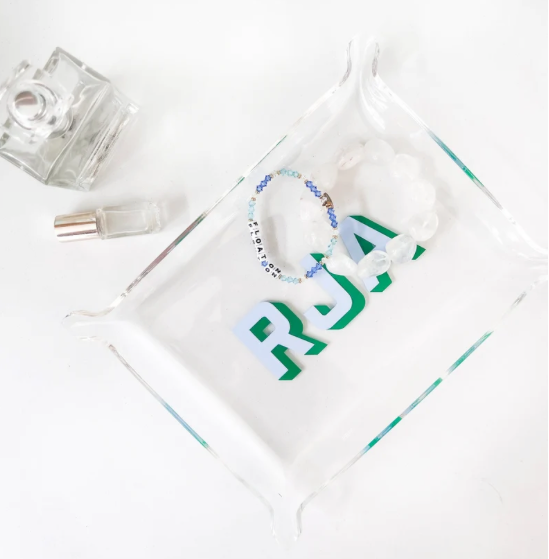 Acrylic Catchall Tray - Drop Shadow Font
