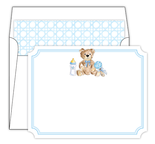 Baby Bottle Teddy Bear Stationery Notecards