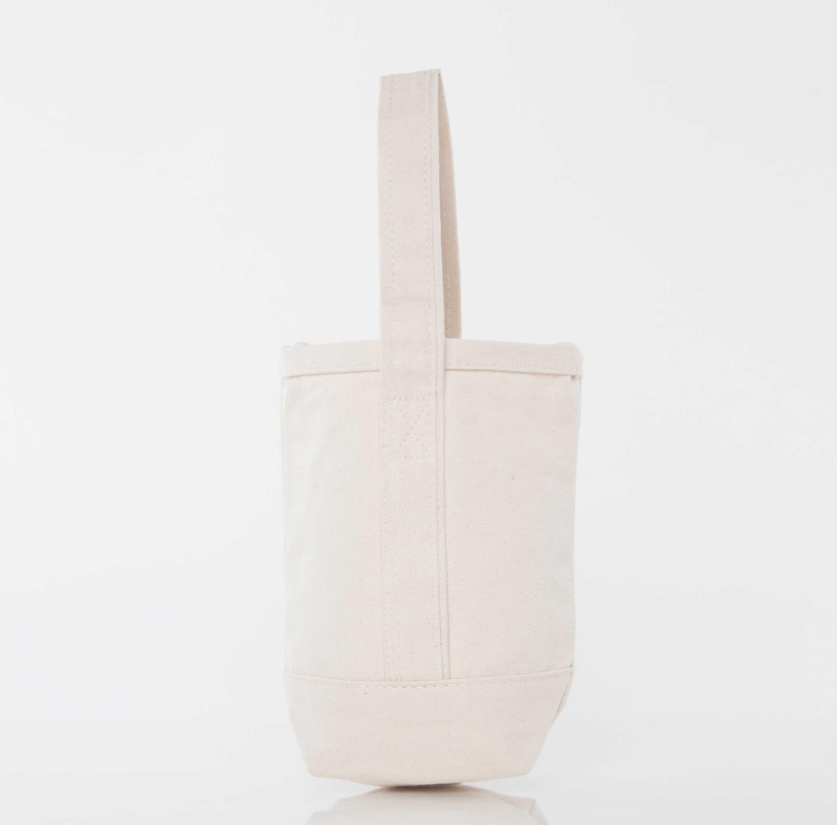 Embroidered Canvas Wine Tote