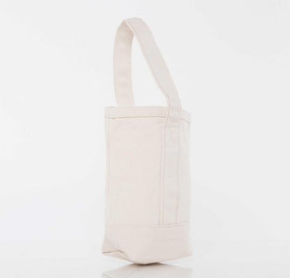 Embroidered Canvas Wine Tote