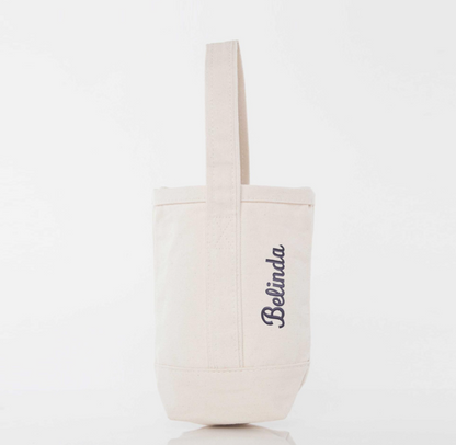 Embroidered Canvas Wine Tote