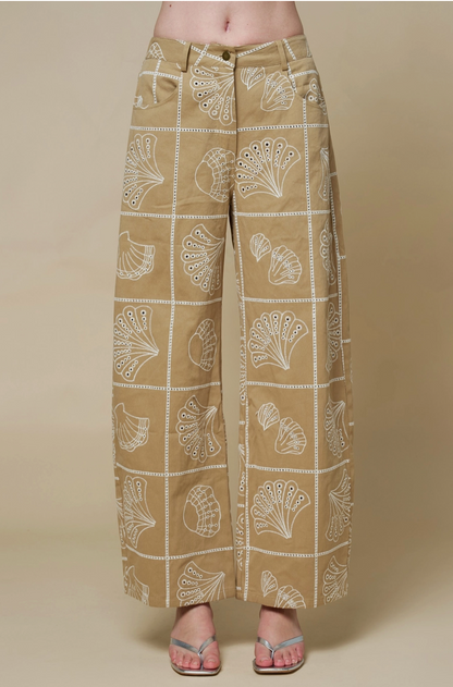 Sea Motif Barrel Pants