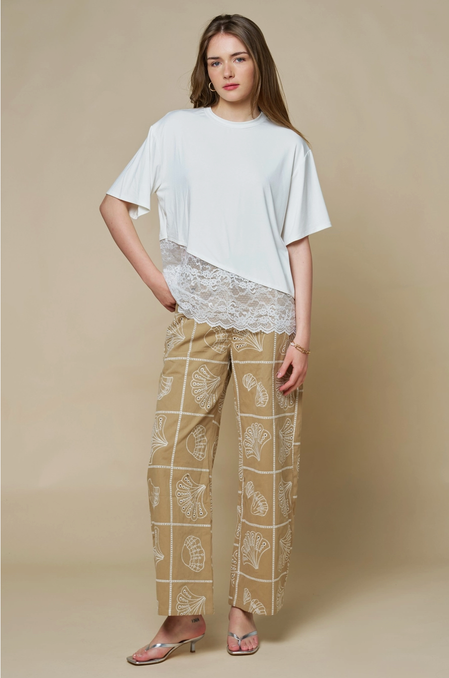 Sea Motif Barrel Pants
