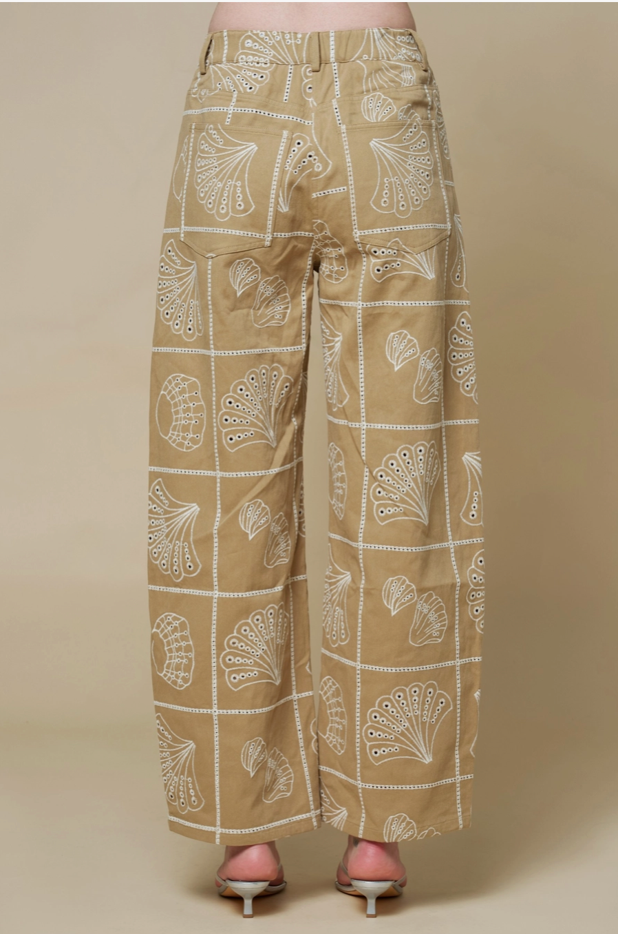 Sea Motif Barrel Pants