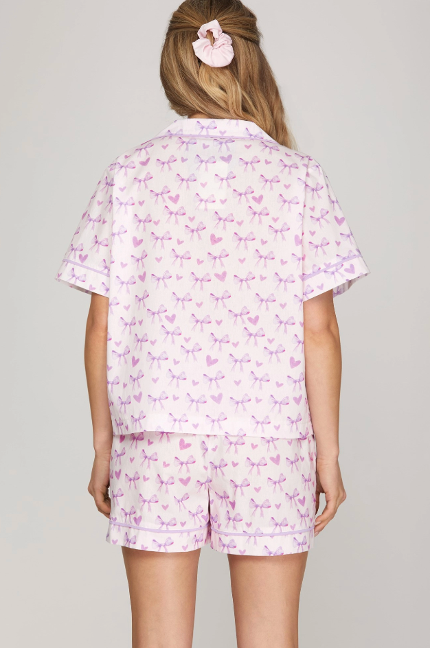 Cozy Cotton Jammies | Pink Hearts, Blue Stripes