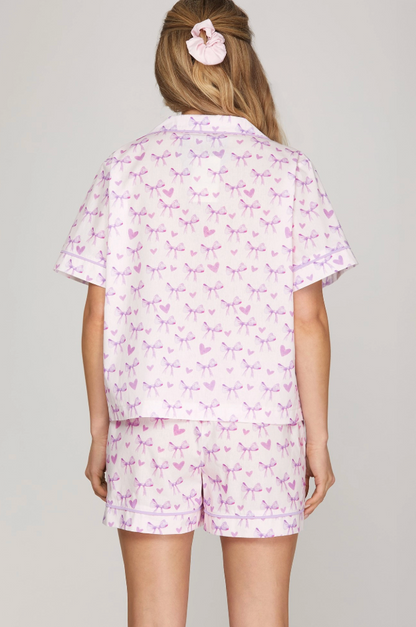 Cozy Cotton Jammies | Pink Hearts, Blue Stripes