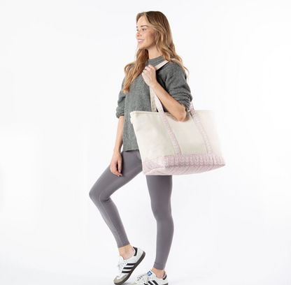 Block Print Tote with Pockets