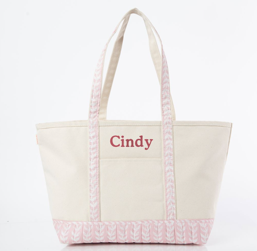 Block Print Tote with Pockets