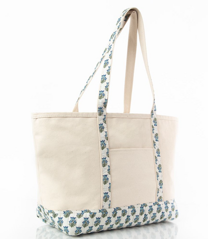 Block Print Tote with Pockets