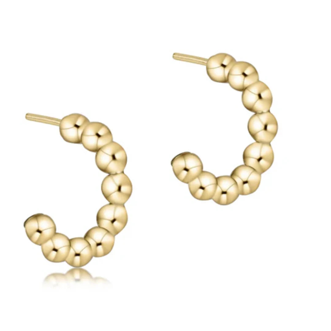 Enewton Beaded Simplicity Post Hoop - Gold 4mm