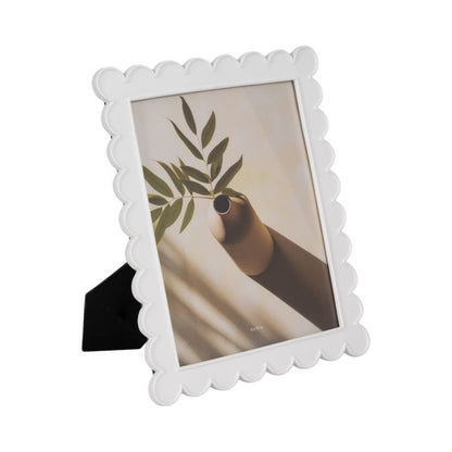 White 8x10 resin photo frame for tabletop display