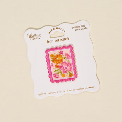 Mix &amp; Match Iron-On Patch-Petal Postage Stamp