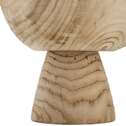 Bowl - Brown Paulownia Wood with Pedestal Base
