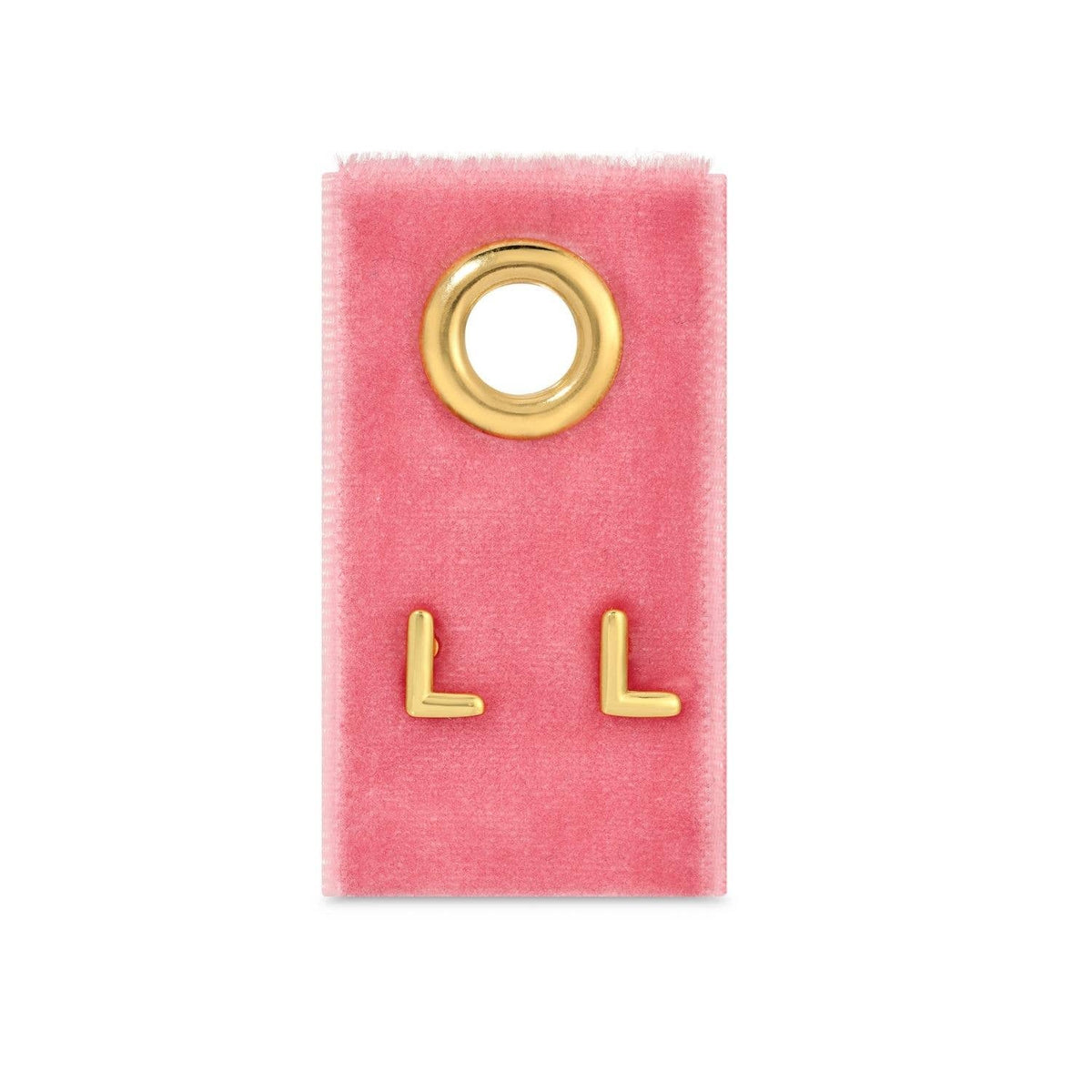 Initial Stud Earrings on Velvet