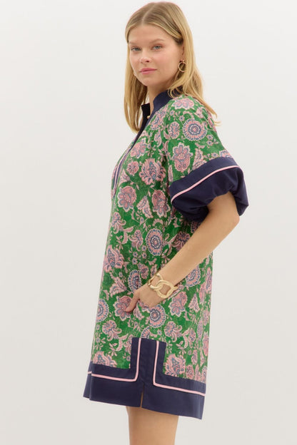 Green Floral Paisley Dress