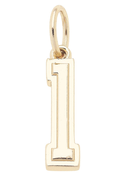 Number Charm in Shiny Gold