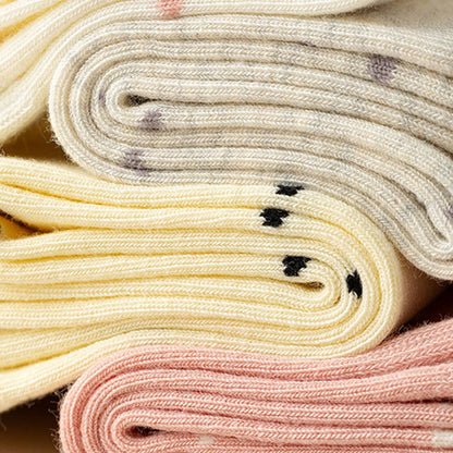 Polka Dot Pattern Ruffle Crew Socks For Womens