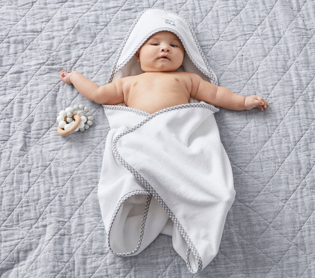 Hooded Terry Cloth Towel Bath Set - Gingham