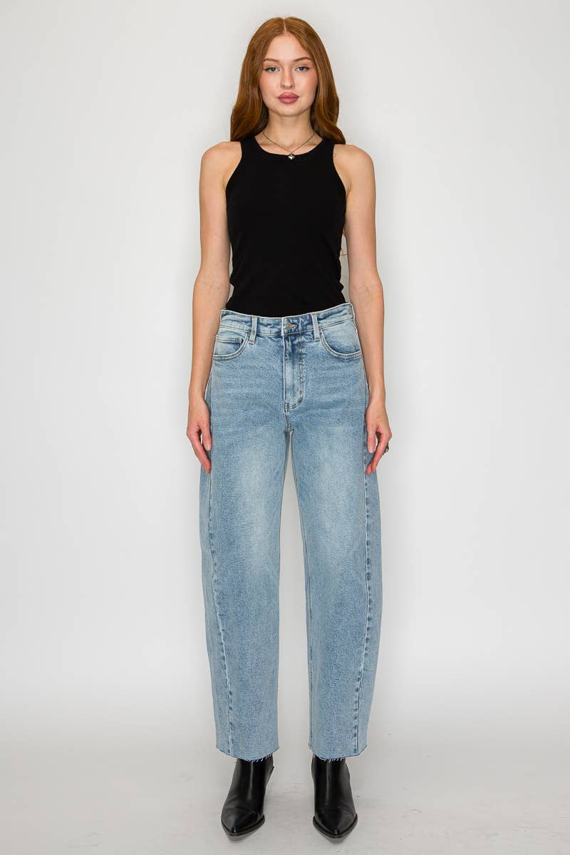 High Rise Barrel Jeans