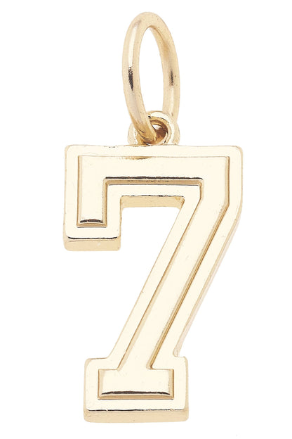 Number Charm in Shiny Gold
