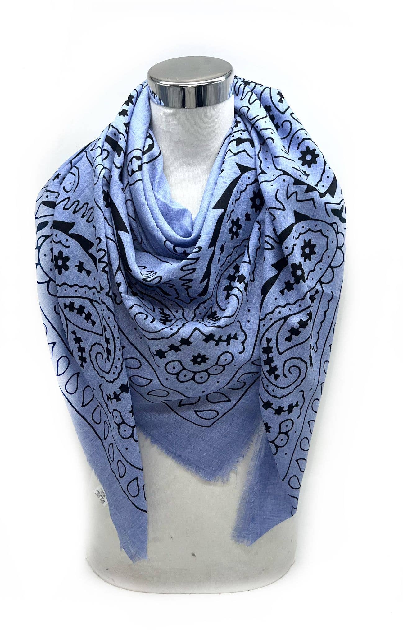 Large Square Scarf with Bandana Pattern
