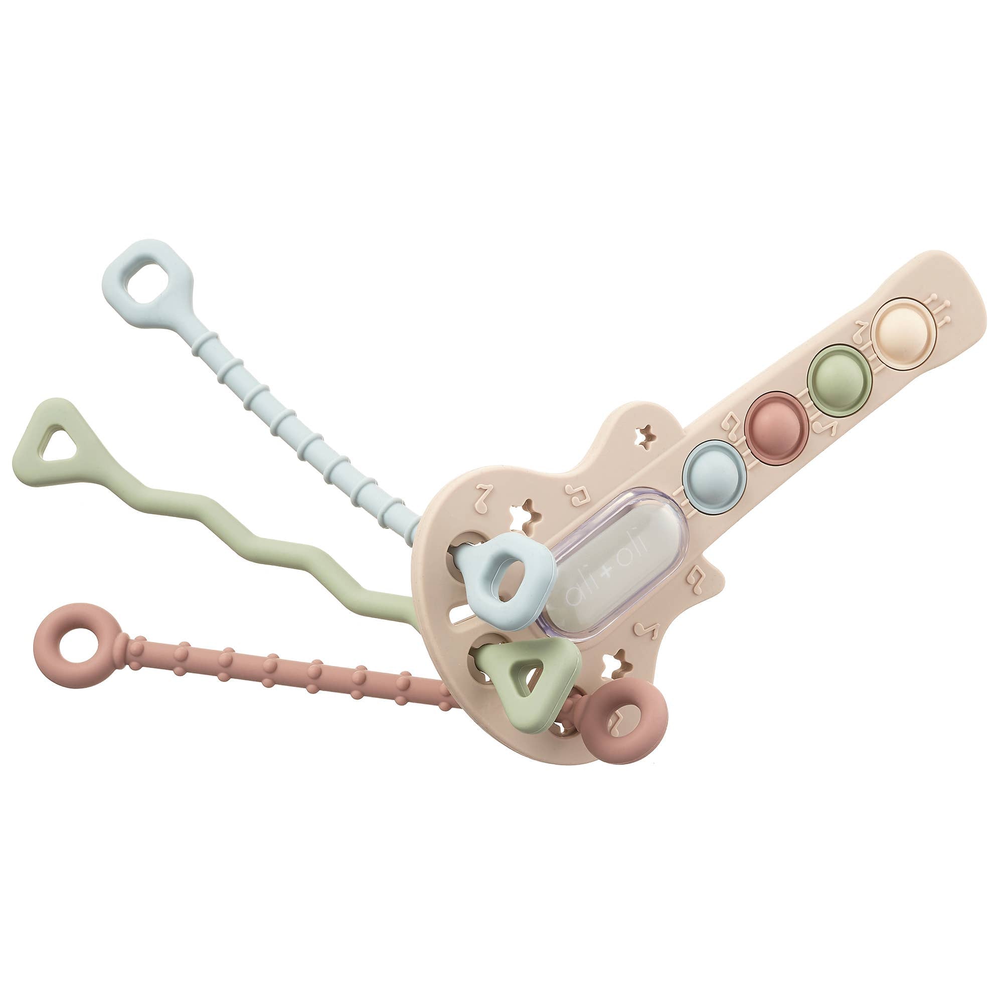 Guitar-Shaped Sensory Pull &amp; Teether Activity Toy