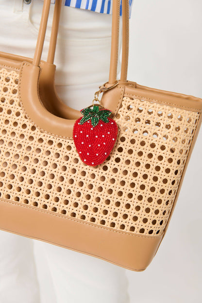 Strawberry Beaded Bag Charm/Key Ring