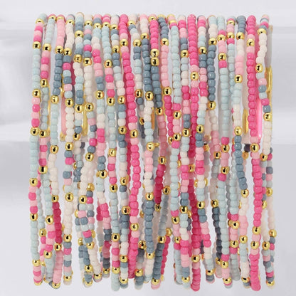 Assorted 2mm Stretch Seed Bead Bracelets