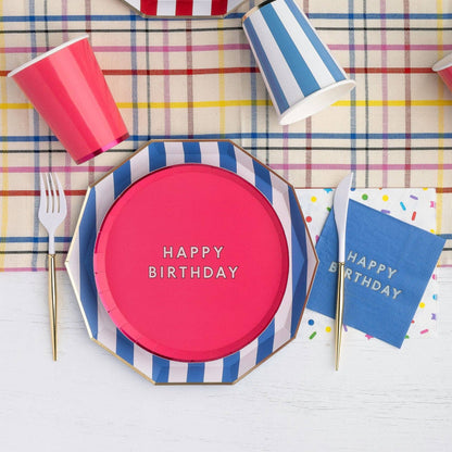 Palisades Blue Signature Happy Birthday Cocktail Napkins