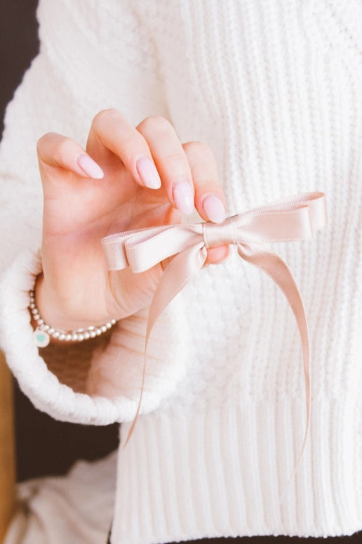 Satin Ribbon Long Bow Clip