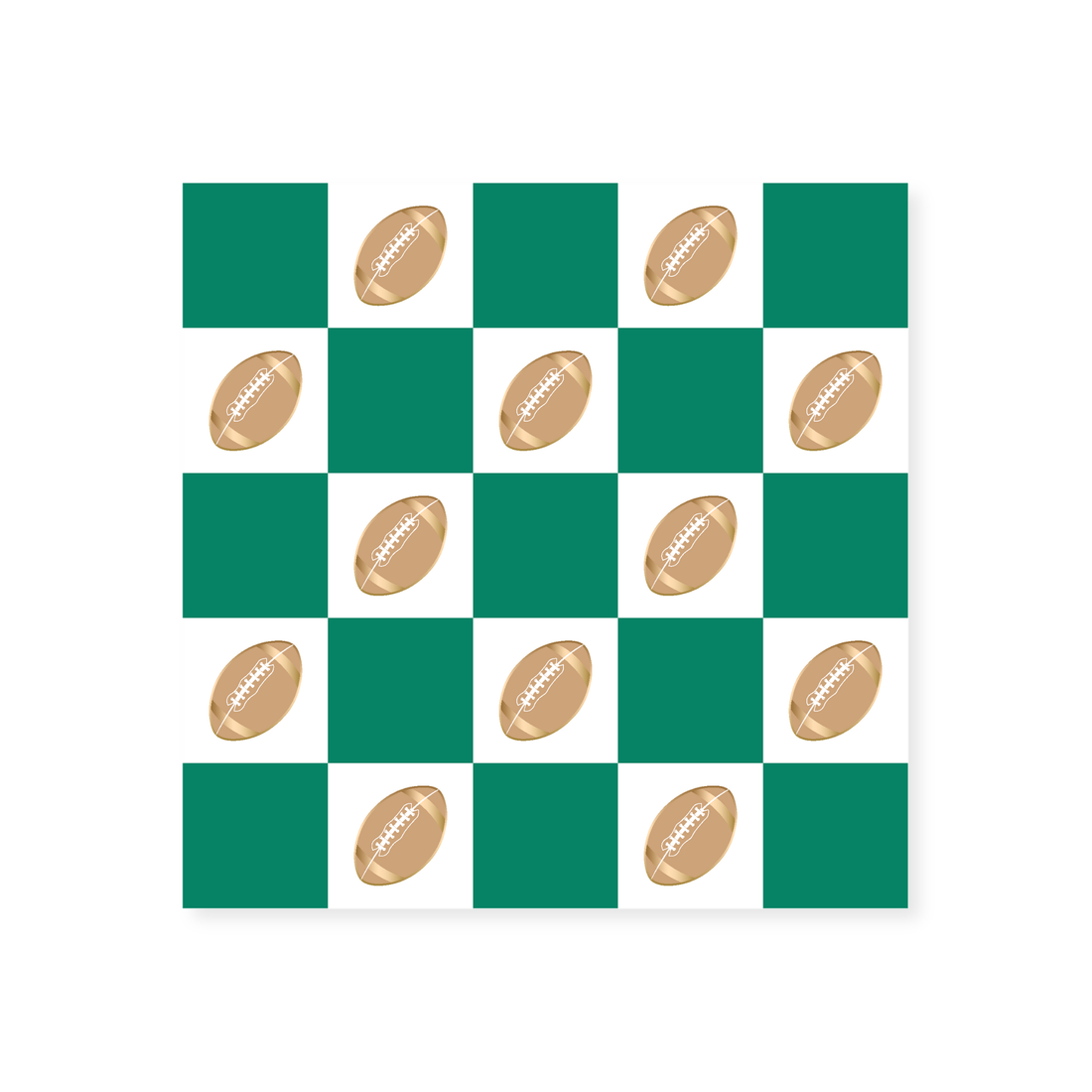 Football &amp; Green Checker Large Napkins