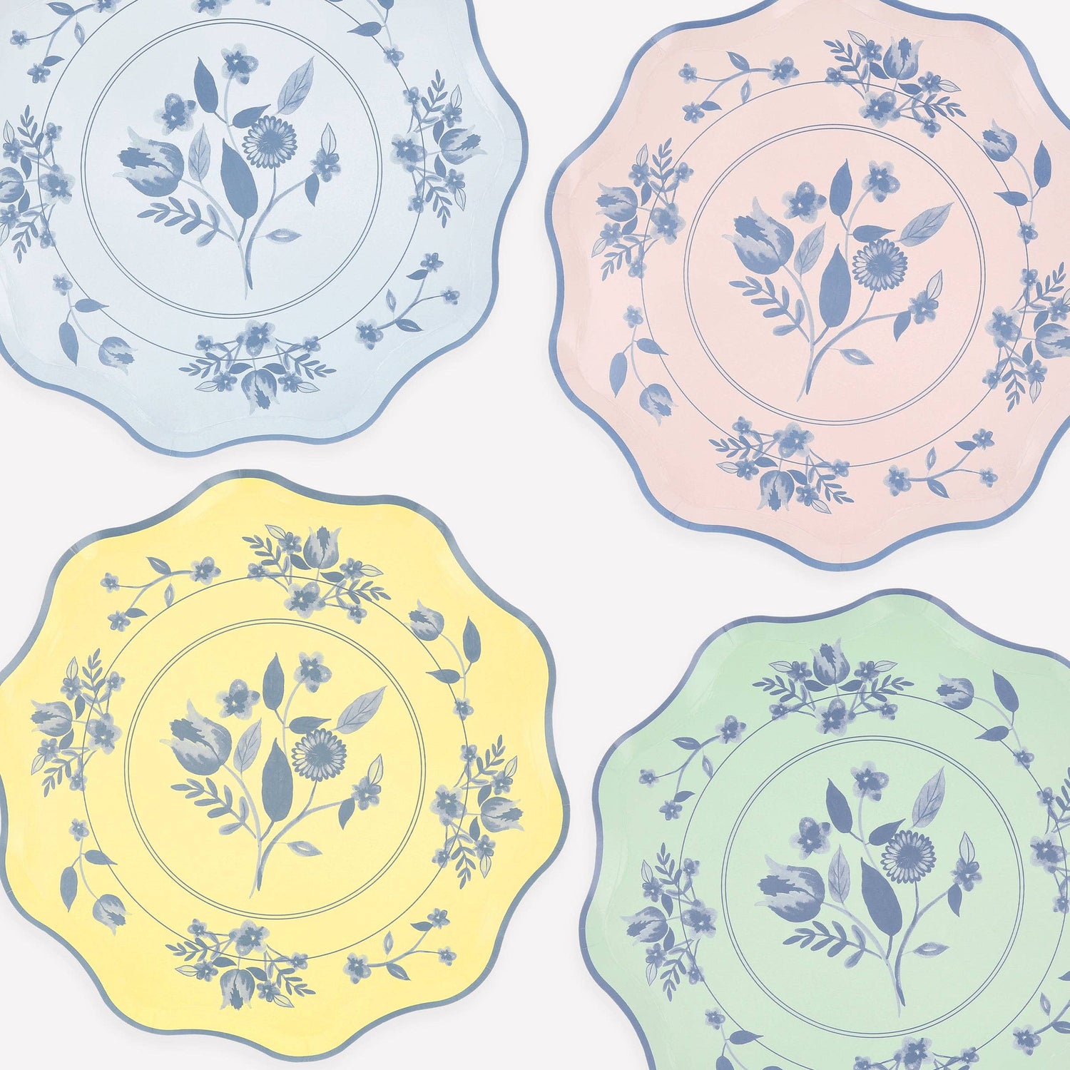 Vintage Botanical Dinner Plates