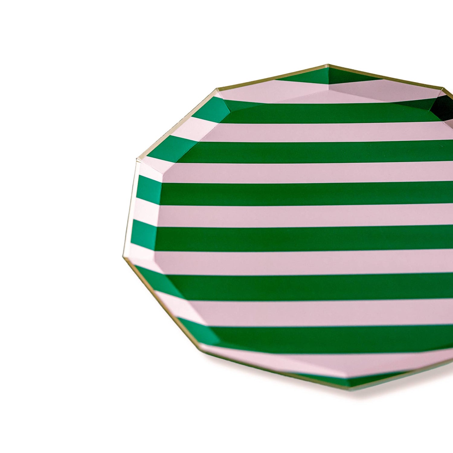 Pink &amp; Green Signature Cabana Stripe Large Plates