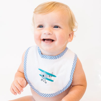 Gingham Bib and Burp Cloth for Baby and Toddler