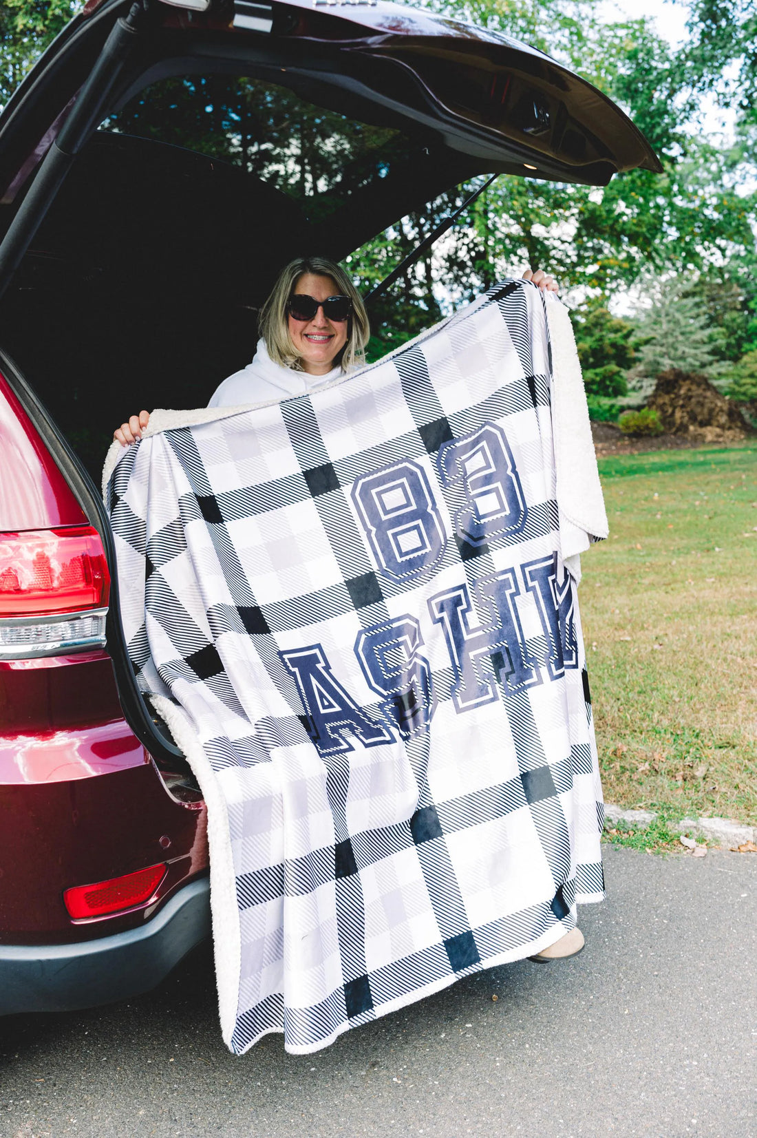 Plaid Personalized Tailgating Blanket