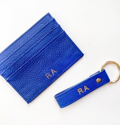 Leather Card Holder + Key Ring - Foil Stamped