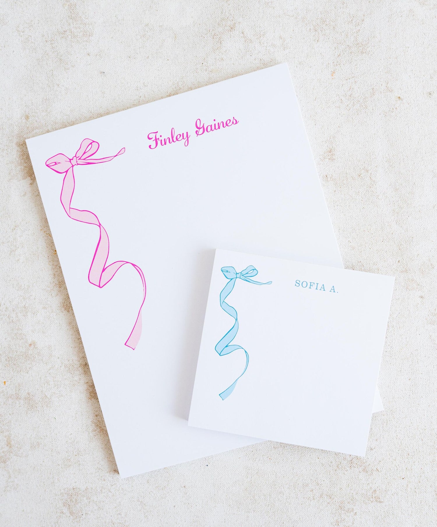 Personalized Notepad with Bow Design