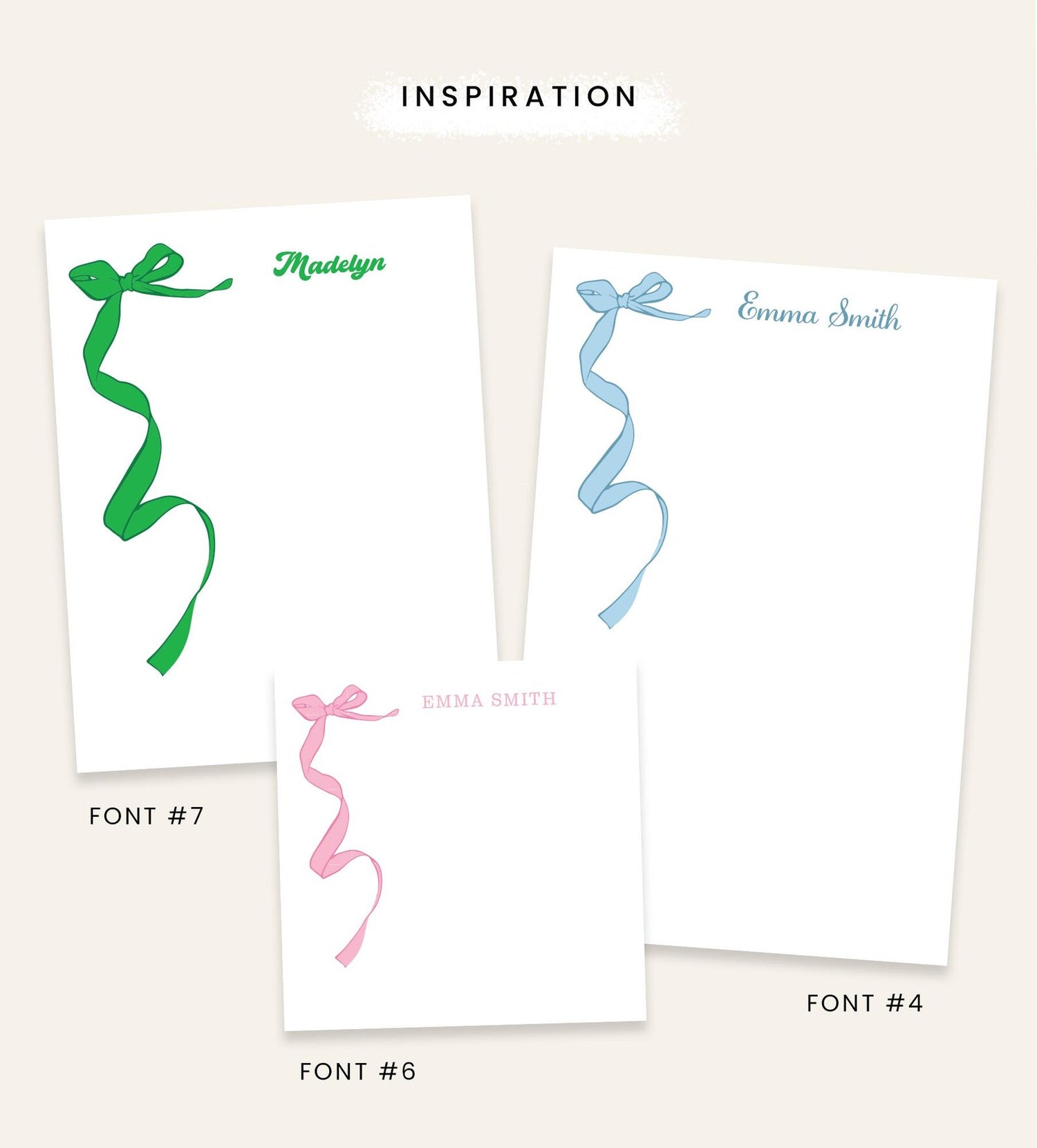 Personalized Notepad with Bow Design