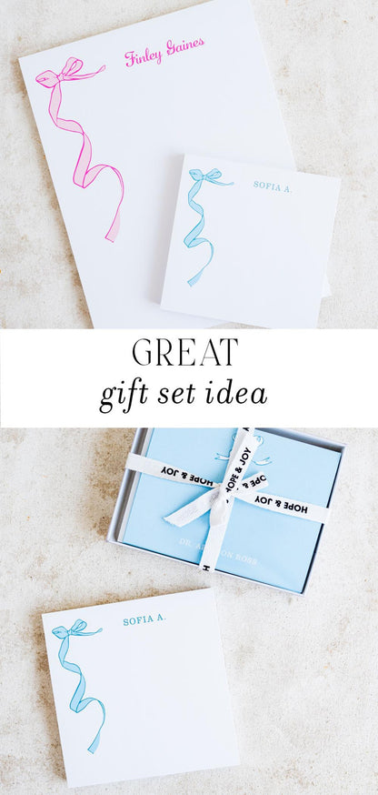 Personalized Notepad with Bow Design