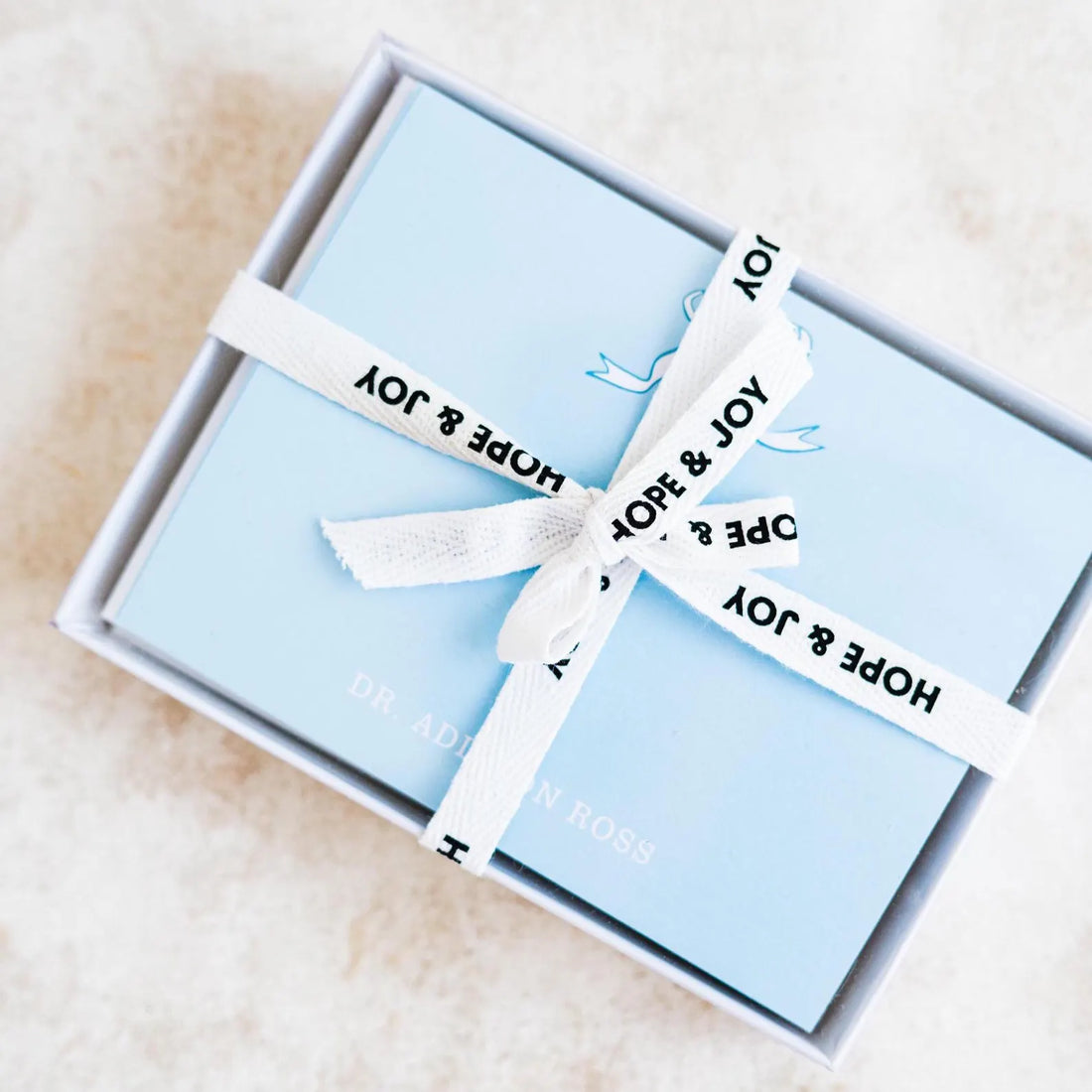 Personalized Notecard Set with Bow Design