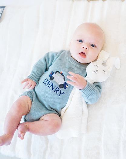 Bunny Lovey with Embroidery for Baby