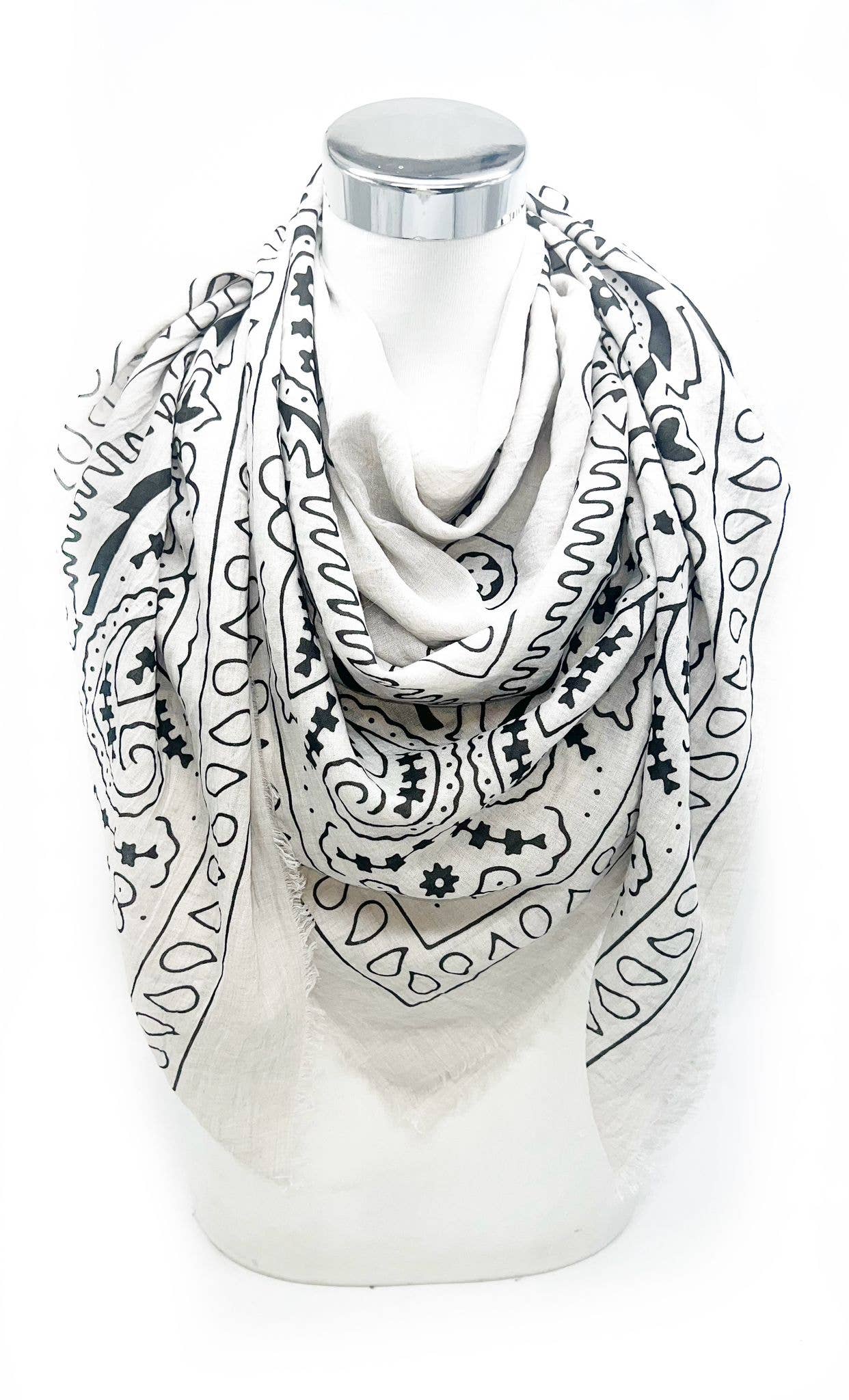 Large Square Scarf with Bandana Pattern