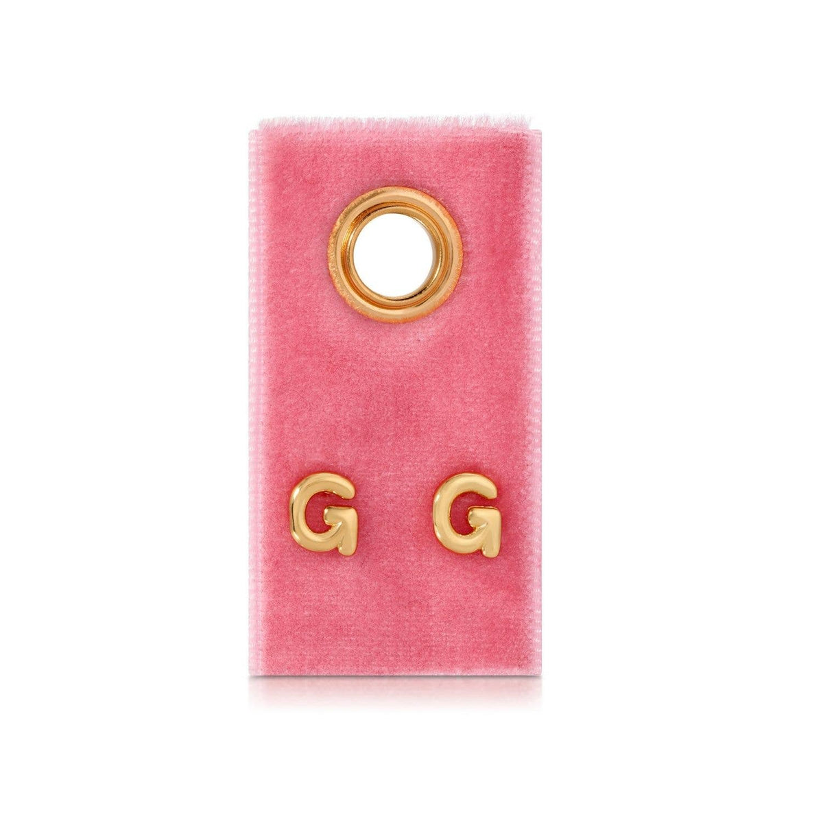 Initial Stud Earrings on Velvet