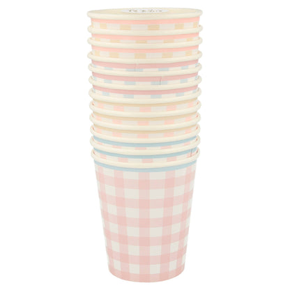Gingham Cups