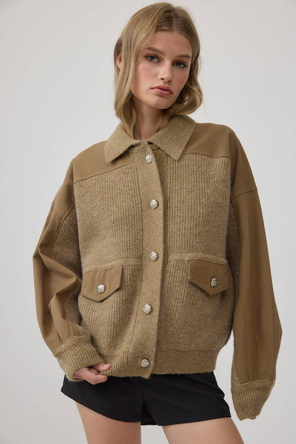 Denim Knit Combi Jacket