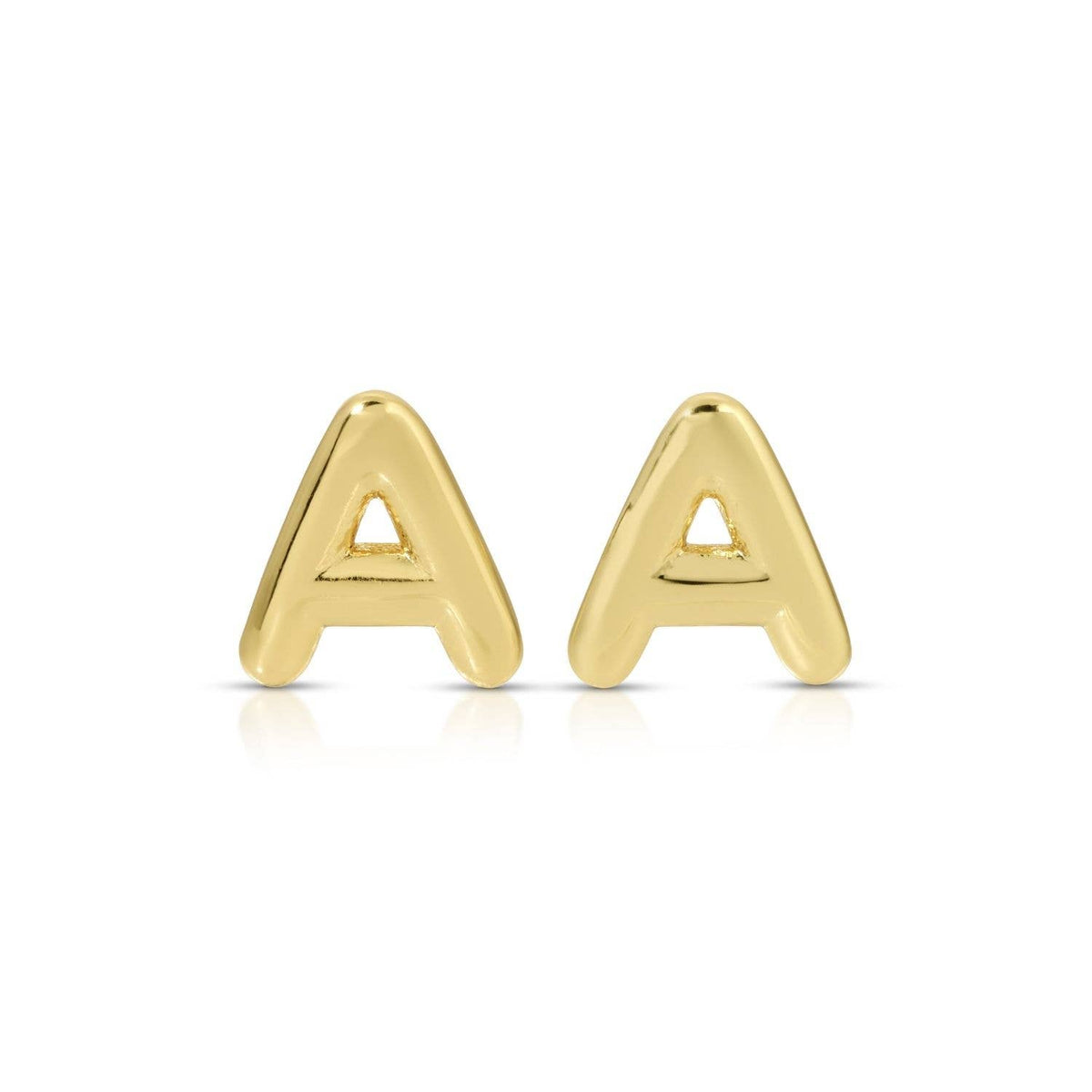 Initial Stud Earrings on Velvet