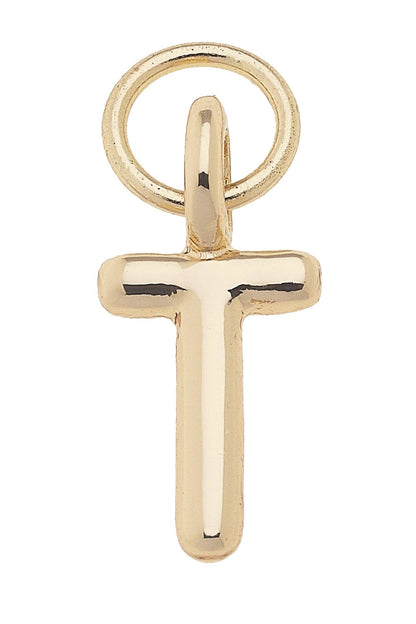 Mini Initial Charm in Shiny Gold